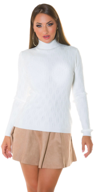 Cozy turtleneck sweater White